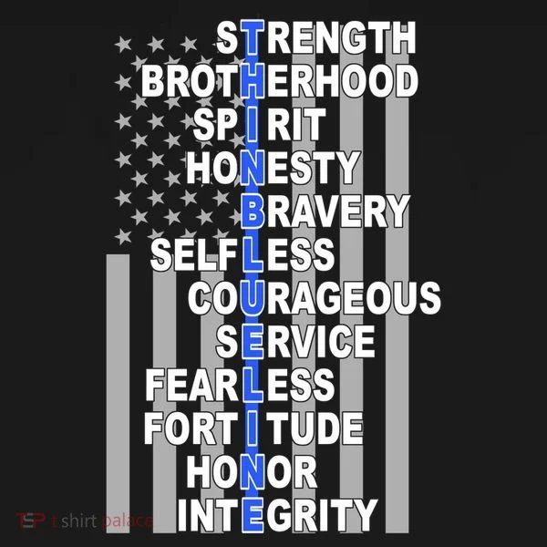 Thin Blue Line Blue Lives Us Flag Women's T-Shirt
