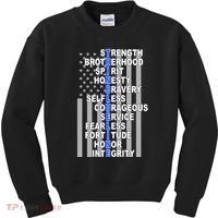 Thin Blue Line Blue Lives Us Flag Kids Sweatshirt thumb 0