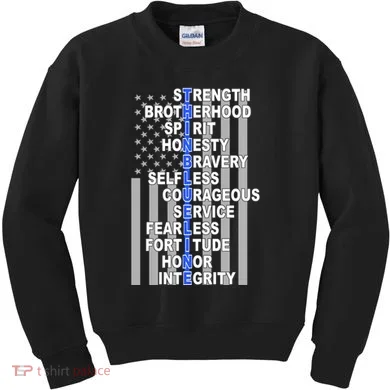Thin Blue Line Blue Lives Us Flag Kids Sweatshirt
