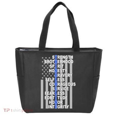 Thin Blue Line Blue Lives Us Flag Tote Bag