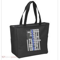 Thin Blue Line Blue Lives Us Flag Tote Bag thumb 2