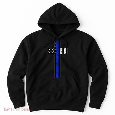 Thin Blue Line Cross Police Hoodie