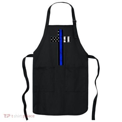 Thin Blue Line Cross Police Apron
