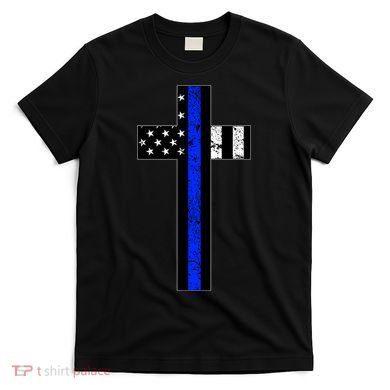 Thin Blue Line Cross Police T-Shirt