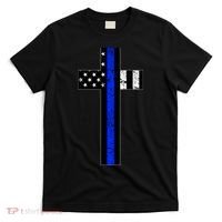 Thin Blue Line Cross Police T-Shirt thumb 0