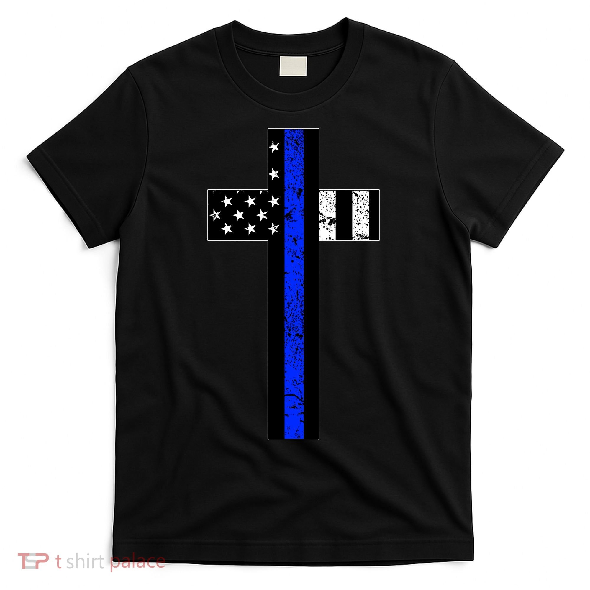 Thin Blue Line Cross Police T-Shirt