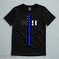 Thin Blue Line Cross Police T-Shirt thumb 5