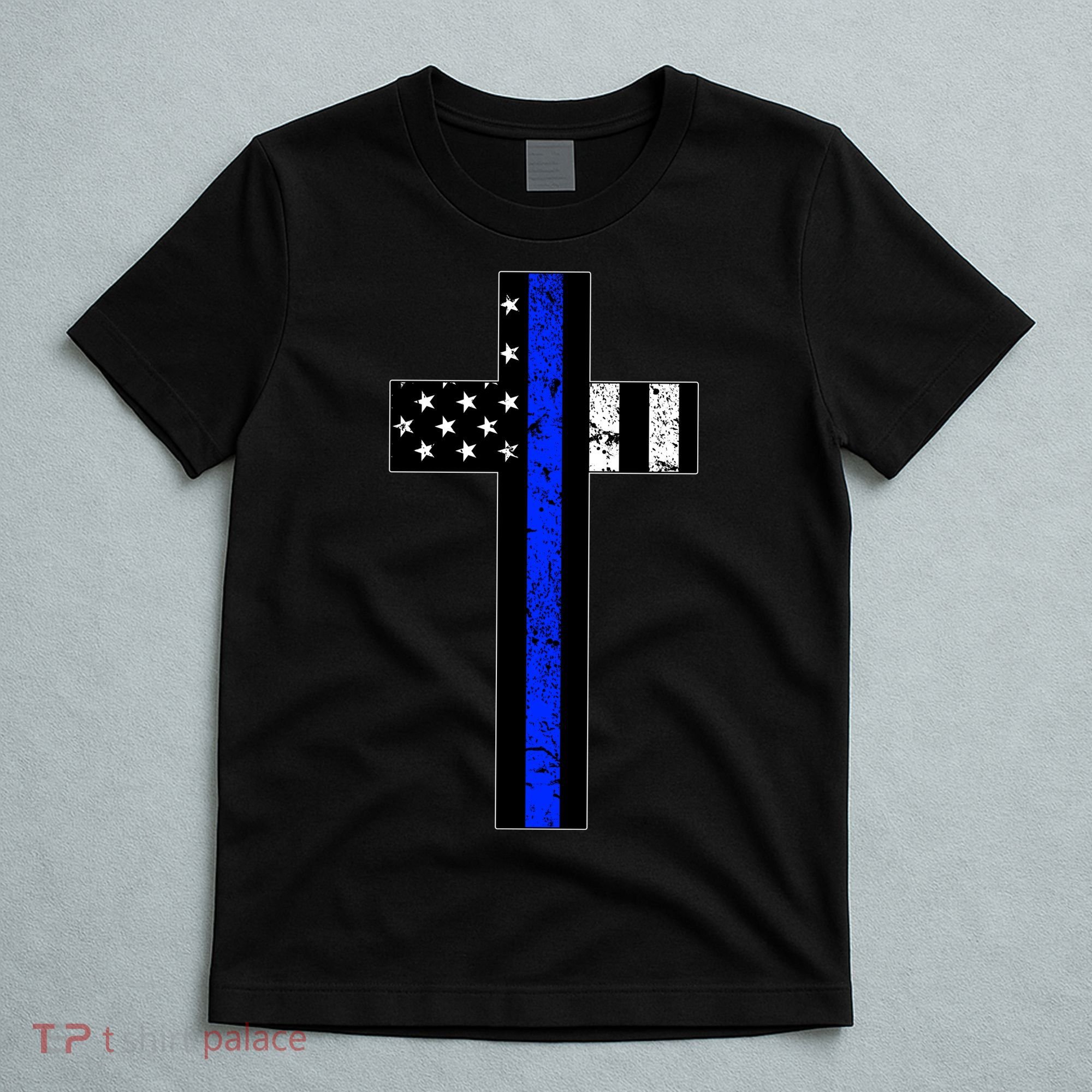 Thin Blue Line Cross Police T-Shirt