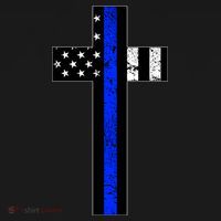 Thin Blue Line Cross Police T-Shirt thumb 7