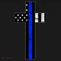 Thin Blue Line Cross Police Women's Hoodie thumb 2