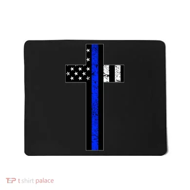 Thin Blue Line Cross Police Mousepad