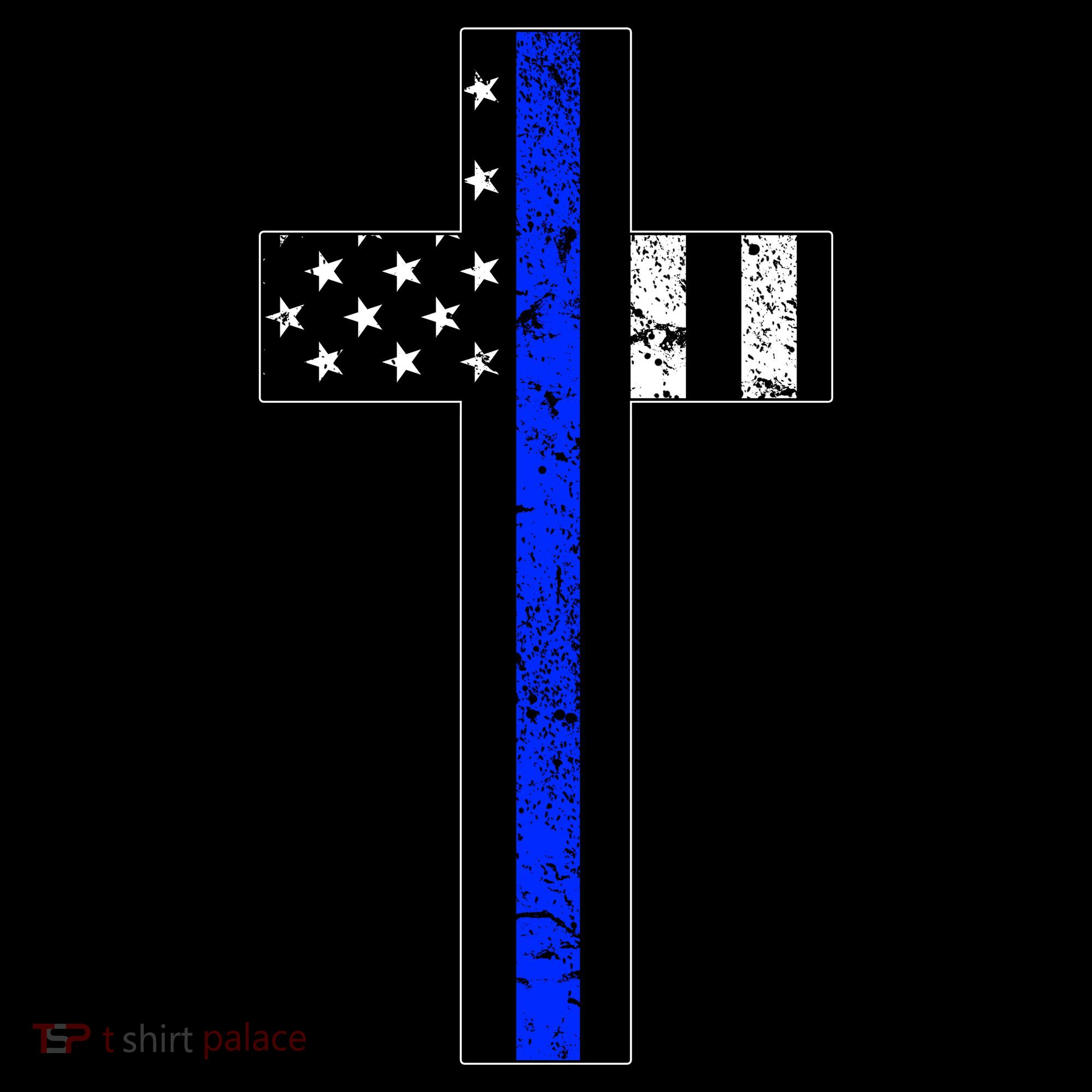 Thin Blue Line Cross Police Baby Bodysuit
