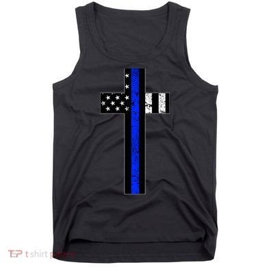Thin Blue Line Cross Police Tank Top