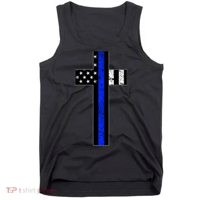 Thin Blue Line Cross Police Tank Top