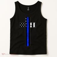 Thin Blue Line Cross Police Tank Top thumb 2