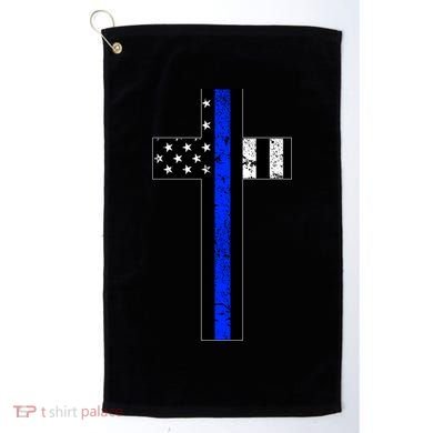 Thin Blue Line Cross Police Golf Towel