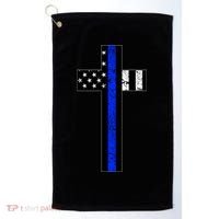 Thin Blue Line Cross Police Golf Towel thumb 0
