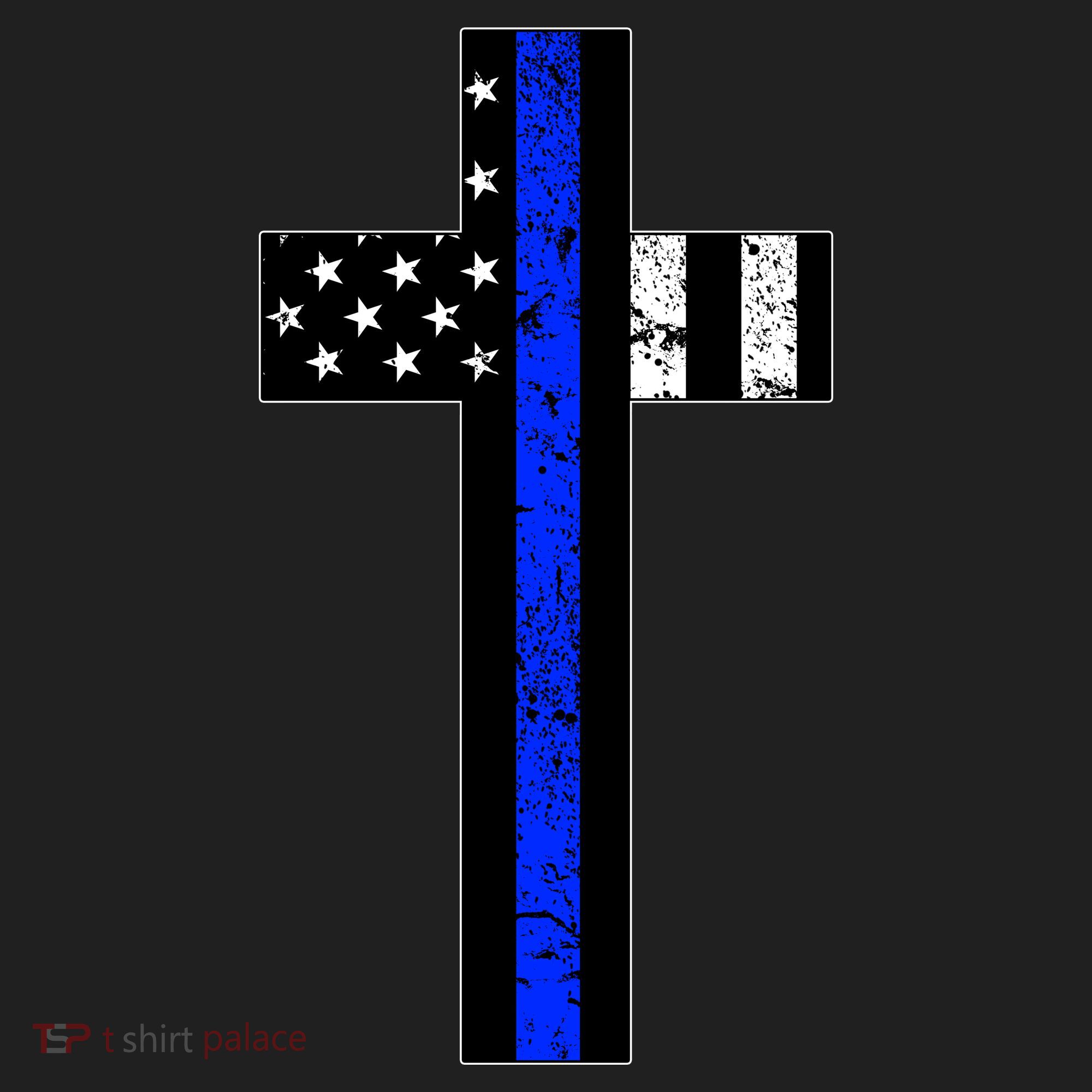 Thin Blue Line Cross Police Golf Towel