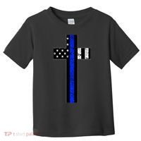 Thin Blue Line Cross Police Toddler T-Shirt thumb 0