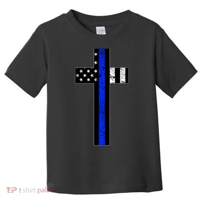 Thin Blue Line Cross Police Toddler T-Shirt