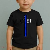 Thin Blue Line Cross Police Toddler T-Shirt thumb 2
