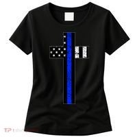 Thin Blue Line Cross Police Women's T-Shirt thumb 0