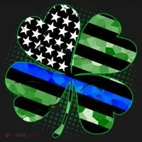 Thin Blue Line St Patrick's Day Irish Clover Doggie Tank thumb 4