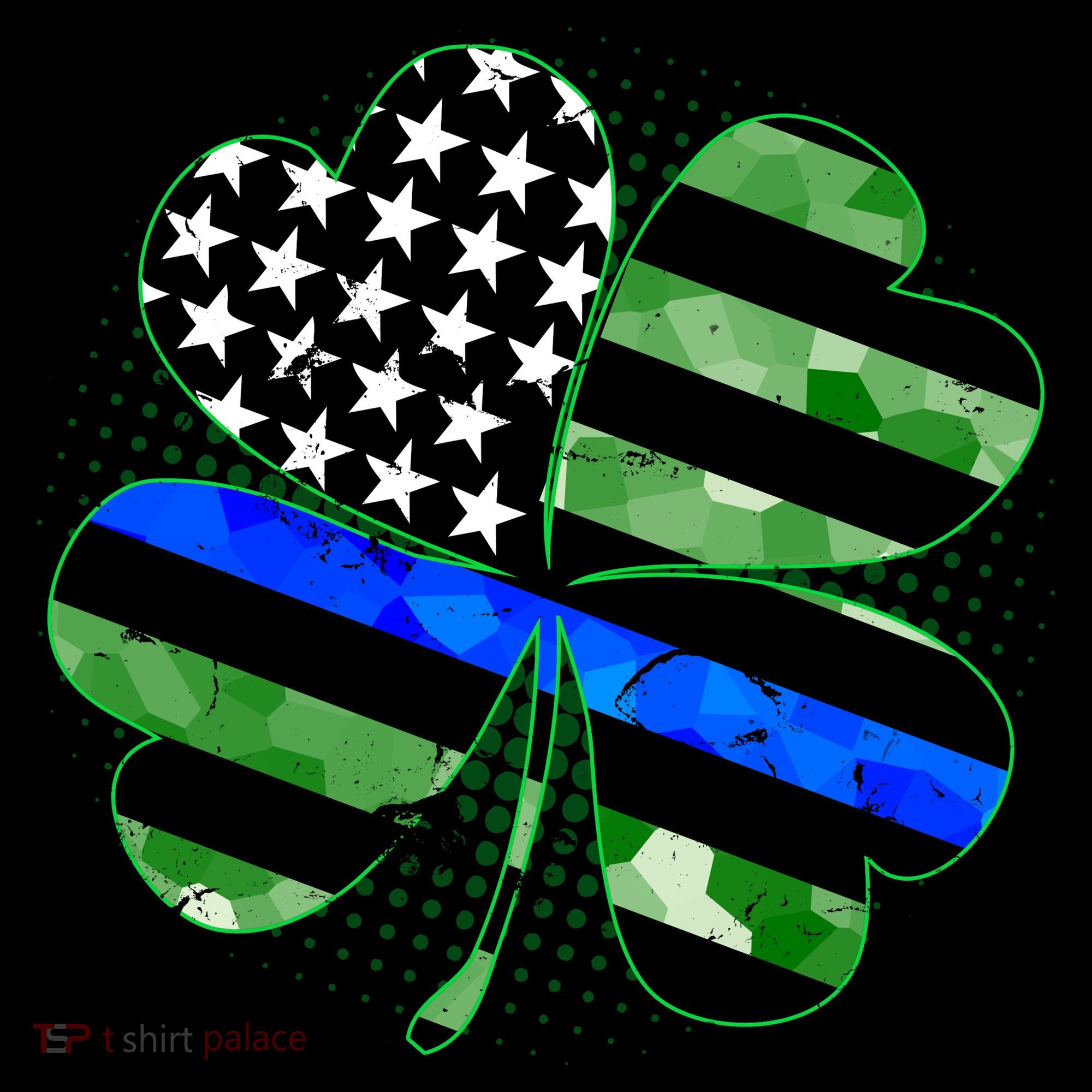 Thin Blue Line St Patrick's Day Irish Clover Apron