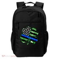 Thin Blue Line St Patrick's Day Irish Clover Backpack thumb 0