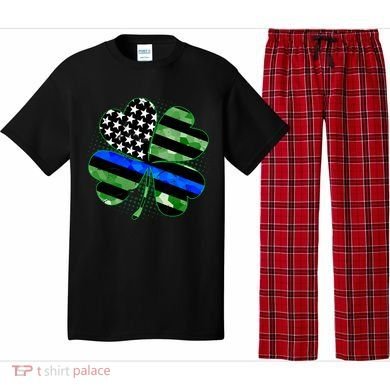 Thin Blue Line St Patrick's Day Irish Clover Pajama Set