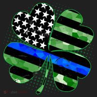Thin Blue Line St Patrick's Day Irish Clover Tumbler thumb 3