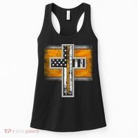 Thin Gold Line Cross Flag Support Front line Workers Women's Tank Top thumb 0
