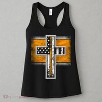 Thin Gold Line Cross Flag Support Front line Workers Women's Tank Top thumb 3