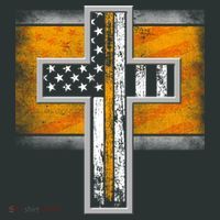 Thin Gold Line Cross Flag Support Front line Workers Pajama Set thumb 2