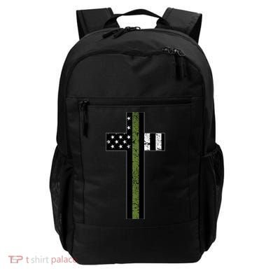 Thin Green Line Cross Military Backpack