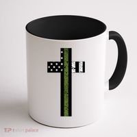 Thin Green Line Cross Military Coffee Mug thumb 1