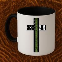 Thin Green Line Cross Military Coffee Mug thumb 2