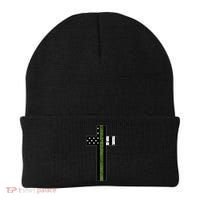 Thin Green Line Cross Military Beanie thumb 0