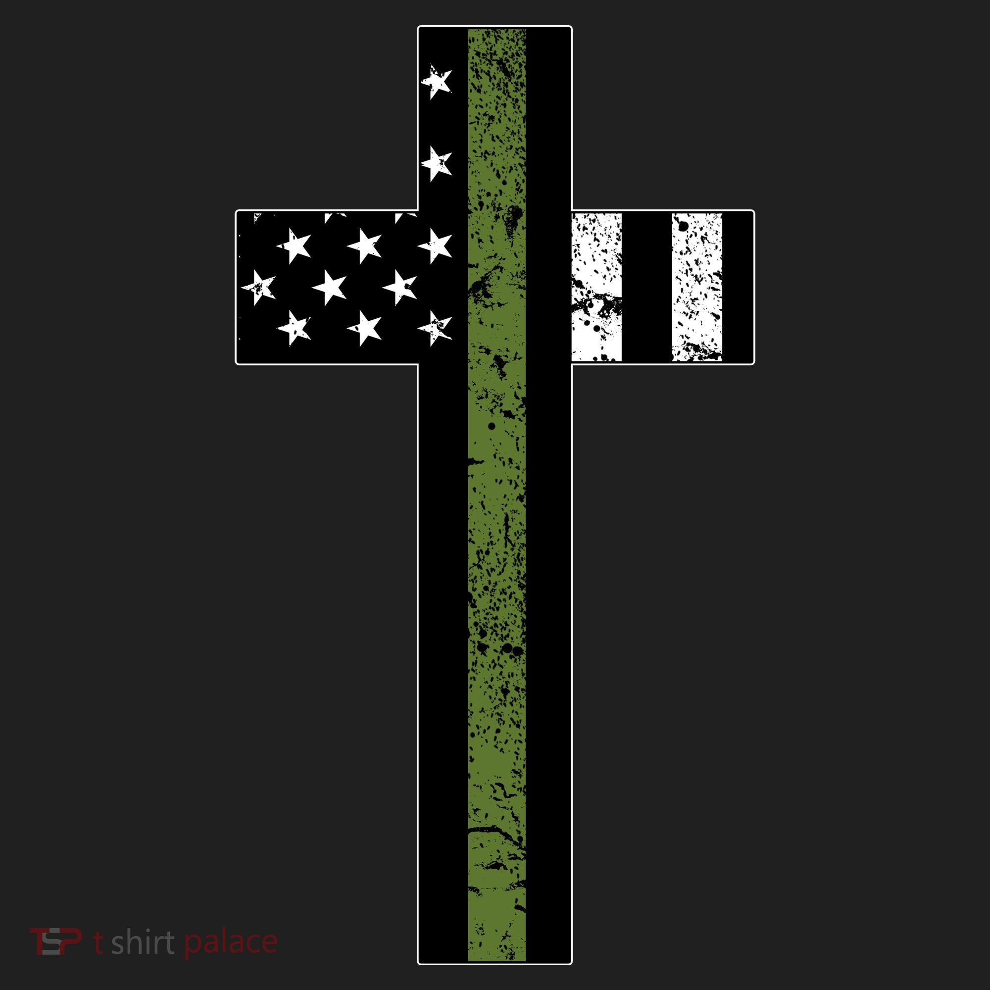 Thin Green Line Cross Military Beanie