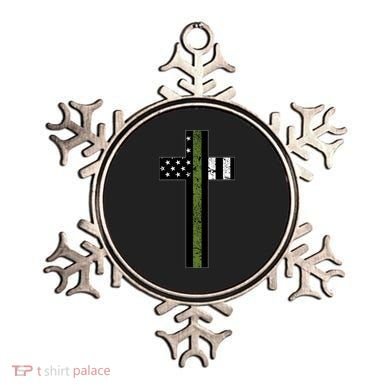 Thin Green Line Cross Military Ornament