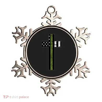 Thin Green Line Cross Military Ornament