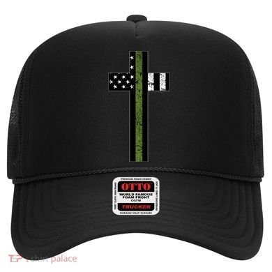 Thin Green Line Cross Military Hat