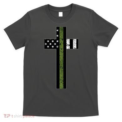 Thin Green Line Cross Military T-Shirt