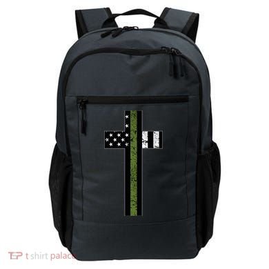 Thin Green Line Cross Military Backpack