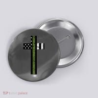 Thin Green Line Cross Military Button thumb 0
