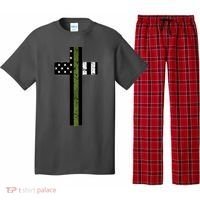 Thin Green Line Cross Military Pajama Set thumb 0