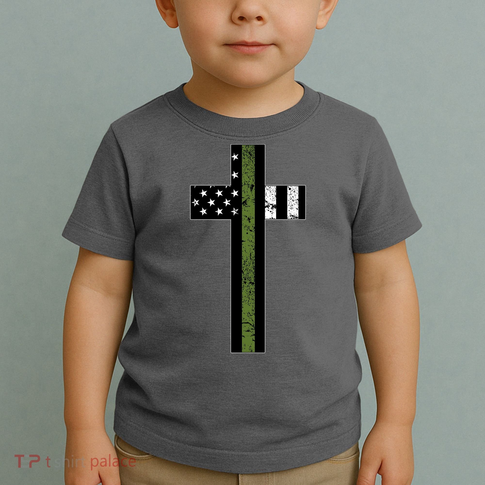 Thin Green Line Cross Military Toddler T-Shirt