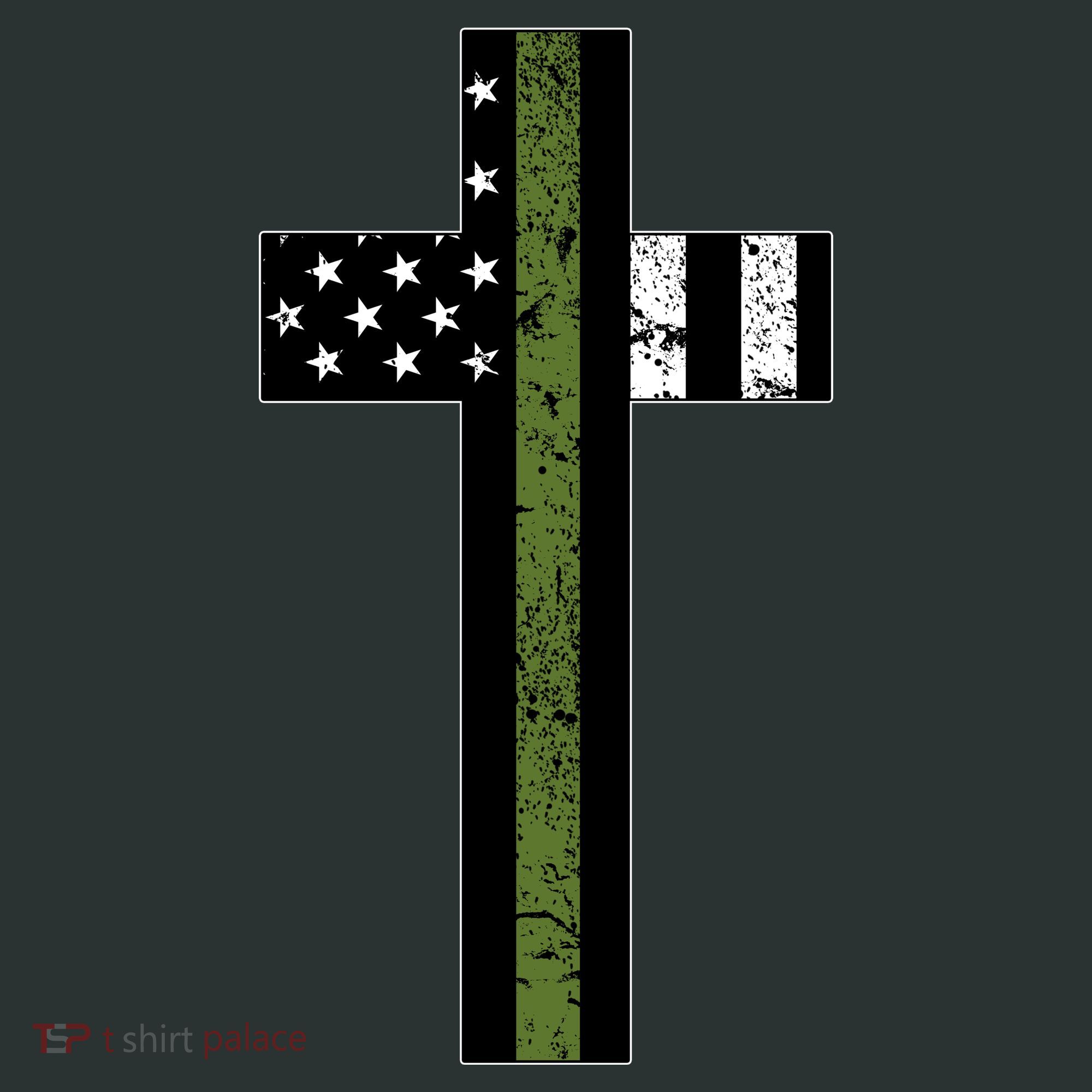Thin Green Line Cross Military Kids Sweatshirt