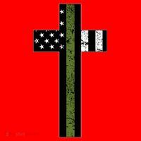 Thin Green Line Cross Military Santa Hat thumb 1