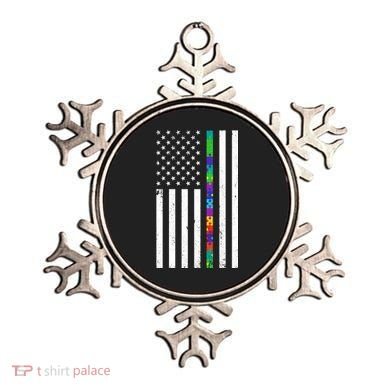 Thin Puzzle Line Autism Flag Ornament